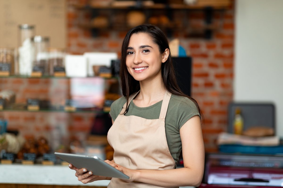 Restaurant owner opening a small business, the first step before choosing restaurant marketing tools